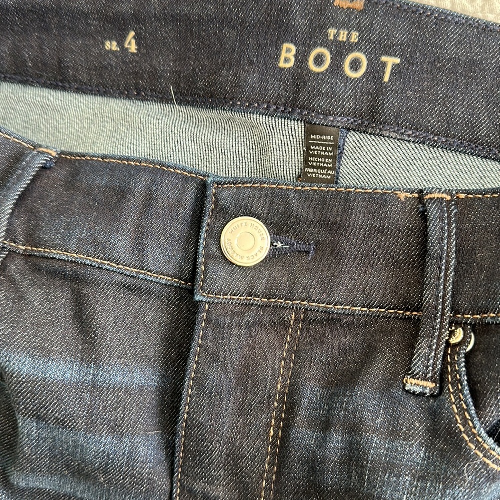White House, Black market, women’s boot dark denim jean, size 4, like new!! - Picture 7 of 11